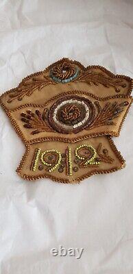 1912 Native American Victorian Seed Beaded Hand Made Hanging Match Card Holder