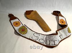 1940's-1970's NATIVE AMERICAN INDIAN BEADED BELT LETTERED SQUIRT WITH HOLSTER