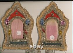 2 Antique Native American Mohawk Beaded Picture Frames