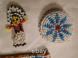9 Native American Beaded Items Jewelry, Purse, Dolls The Indians Keystone, SD