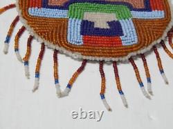 ANTIQUE 1890s KUTENAI INDIAN CONTOUR FULLY BEADED BAG / TARGET POUCH