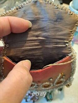 Antique 1906 Native American Beadwork Purse Wallet & Moccasin Top