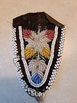 Antique 1906 Native American Beadwork Purse Wallet & Moccasin Top