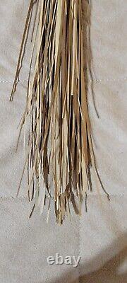 Antique Circa 1880 Kiowa Peyote Brush Thread Beadwork on Tall Grass with Shells