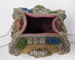 Antique Native American Iroquois Beaded Purse Bag Box Indian Beadwork