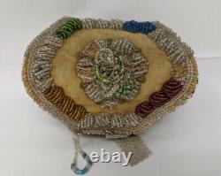 Antique Native American Iroquois Beaded Purse Bag Box Indian Beadwork