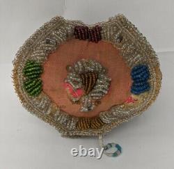 Antique Native American Iroquois Beaded Purse Bag Box Indian Beadwork