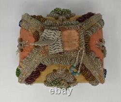 Antique Native American Iroquois Beaded Purse Bag Box Indian Beadwork