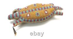Antique Native American Plains Sioux Beaded Turtle Umbilical Fetish toy