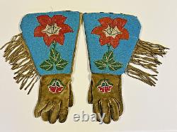 Antique Original Native American Indian Beaded Gauntlet Glove Late 1800's Lot2