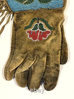 Antique Original Native American Indian Beaded Gauntlet Glove Late 1800's Lot2