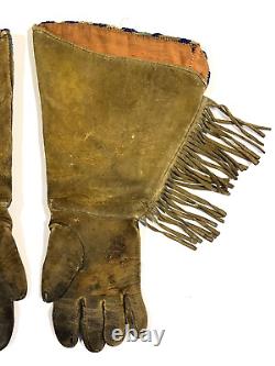 Antique Original Native American Indian Beaded Gauntlet Glove Late 1800's Lot2