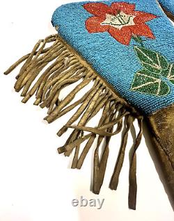 Antique Original Native American Indian Beaded Gauntlet Glove Late 1800's Lot2