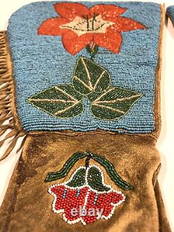 Antique Original Native American Indian Beaded Gauntlet Glove Late 1800's Lot2