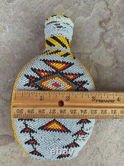 Antique PAIUTE Beaded Bottle FOLK ART Native American First Nations Beadwork