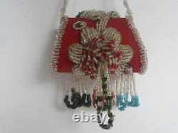 Antique Victorian Era Native American Iroquois Souvenir Beaded Purse / Box