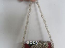 Antique Victorian Era Native American Iroquois Souvenir Beaded Purse / Box