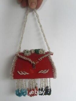 Antique Victorian Era Native American Iroquois Souvenir Beaded Purse / Box