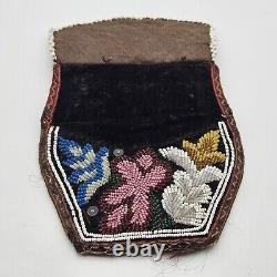 Antique/vintage Iroquois Native American Indian Beadwork Beaded Purse Pocket