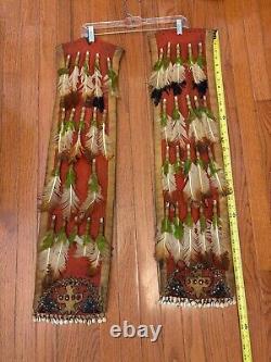 Awesome Antique SIOUX / PLAINS FEATHERED DANCER BUSTLE TRAILERS Beadwork Bells