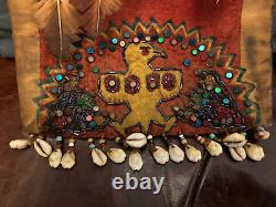 Awesome Antique SIOUX / PLAINS FEATHERED DANCER BUSTLE TRAILERS Beadwork Bells