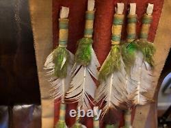 Awesome Antique SIOUX / PLAINS FEATHERED DANCER BUSTLE TRAILERS Beadwork Bells