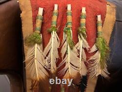 Awesome Antique SIOUX / PLAINS FEATHERED DANCER BUSTLE TRAILERS Beadwork Bells