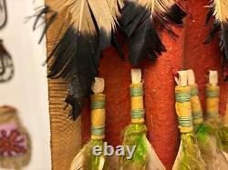 Awesome Antique SIOUX / PLAINS FEATHERED DANCER BUSTLE TRAILERS Beadwork Bells