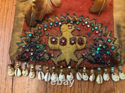 Awesome Antique SIOUX / PLAINS FEATHERED DANCER BUSTLE TRAILERS Beadwork Bells