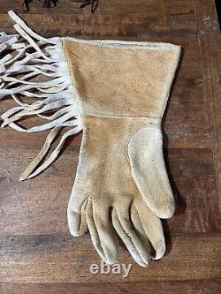 Beaded Gloves Vintage Native American Indian Leather Ladies