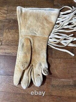 Beaded Gloves Vintage Native American Indian Leather Ladies