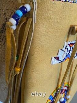 Douglas A Fast Horse Oglala Lakota Sioux bag beaded leather Native American