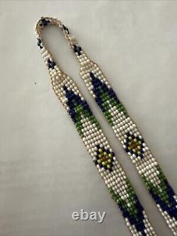 Genuine Native American Vintage Beadwork Sash Strip Eagle Necklace