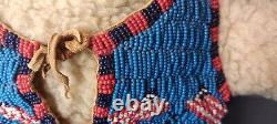 Handmade Native American Beaded Leather Vest & Moccasin Teddy Bear American Flag