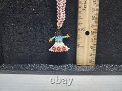 Handmade Native American Beaded Necklace GIRL with DRESS