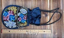 Iroquois Beaded Purse Bag with Liner and Straps 10x6 Native American Beadwork