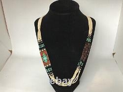 Lot# 2043. Native American 6 Strand Seed Bead, heishi 23 Necklace