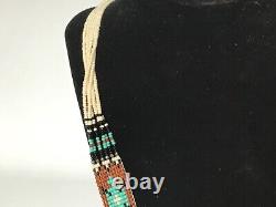 Lot# 2043. Native American 6 Strand Seed Bead, heishi 23 Necklace