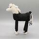 Native American Beadwork-black & White Horse By Kenny Dosedo-zuni