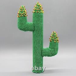 NATIVE AMERICAN BEADWORK-BLOOMING SAGUARO CACTUS by ALESIA PONCHO-ZUNI