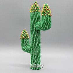 NATIVE AMERICAN BEADWORK-BLOOMING SAGUARO CACTUS by ALESIA PONCHO-ZUNI