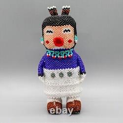 NATIVE AMERICAN BEADWORK-LARGE NAVAJO KACHINA by FERRELL ZEENA-HOPI