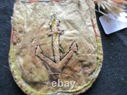 Native American 2 Sided Needle Point Leather Bag, Medicine Pouch, Sd-042307597