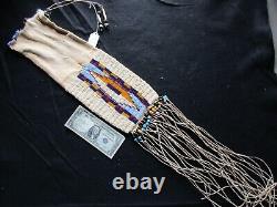 Native American 2-sided Beaded Leather Bag, Chanupa Pipe Bag, Sd-042307598