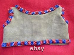 Native American Beaded Childs Leather Vest, Nice Traditional Design Atl-03536