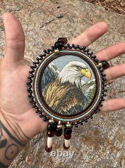 Native American Beaded Eagle Native Beaded Medallion Pow Wow Regalia