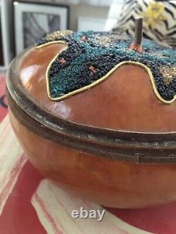 Native American Beaded Gourd Vintage Sea Turtle