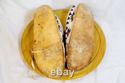 Native American Beaded Leather Moccasins late 1800's to Early 1900's