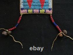 Native American Beaded Leather Tobacco Bag, South Dakota Pouch, Sd-092105767