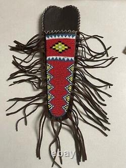 Native American Beaded Sioux Hide Knife Sheath ON SA L E